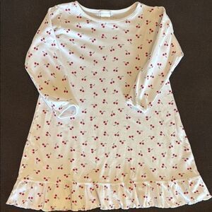 Lyda Baby White and Red Nightgown with Ruffle Details Cherry Print Pima cotton 5